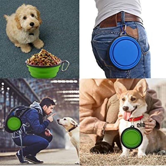 NEW Foldable Silicone Portable Travel Bowl Dogs - Picture 6 of 8